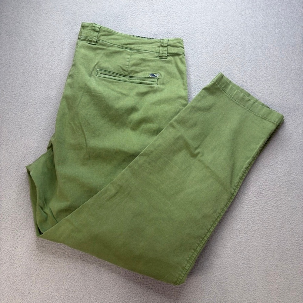 Vineyard Vines Chino Pants Straight Leg‎ 14 Green Cotton Stretch Casual Preppy